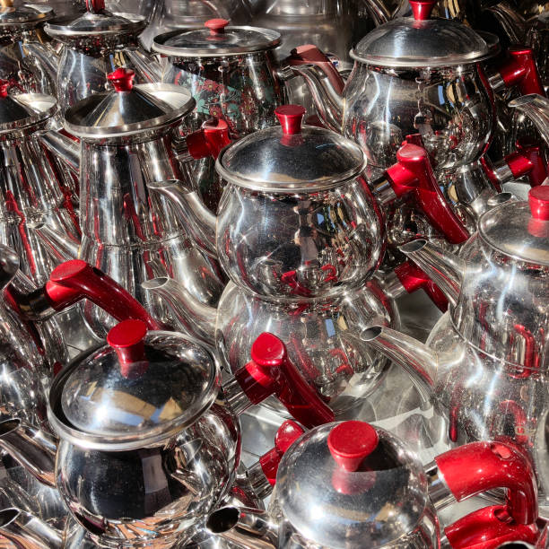 istock Metallic Kettles For Making Turkish Tea 1049233466