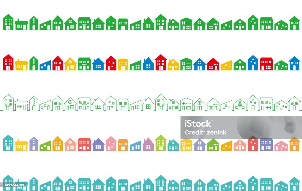 cityscape with colorful houses. set of various colorful houses. House stock vector
