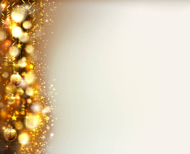 istock Xmas evening balls on the shine glimmered Christmas background. 1049237244