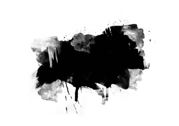 istock Black color graphic patches graphic brush strokes design effect element for background 1049237314