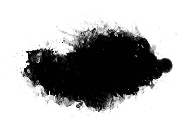 istock Black color graphic patches graphic brush strokes design effect element for background 1049237380