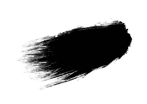 istock Black color graphic patches graphic brush strokes design effect element for background 1049237480