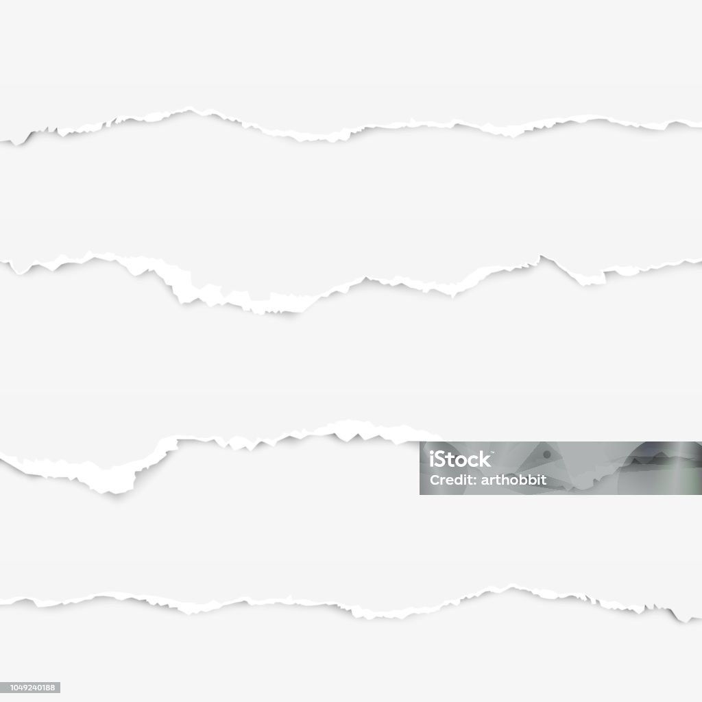 Space Ripped Paper Realistic Torn Paper Set With Ripped Edges Space Torn Paper Edge Stock ...