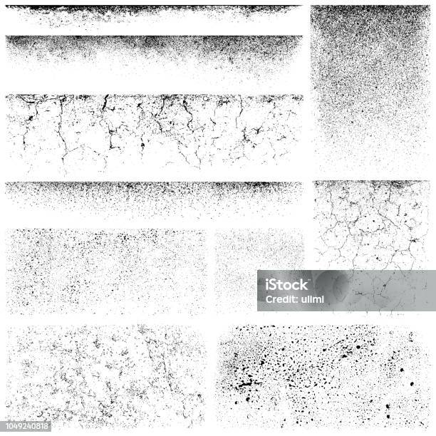 Set Of Grunge Vector Textures Stock Illustration - Download Image Now - Textured, Cracked, Dirty