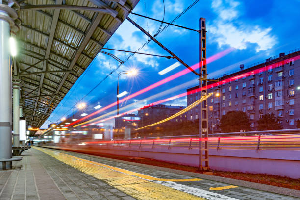istock Highspeed train arrives to the station platform. 1049241794