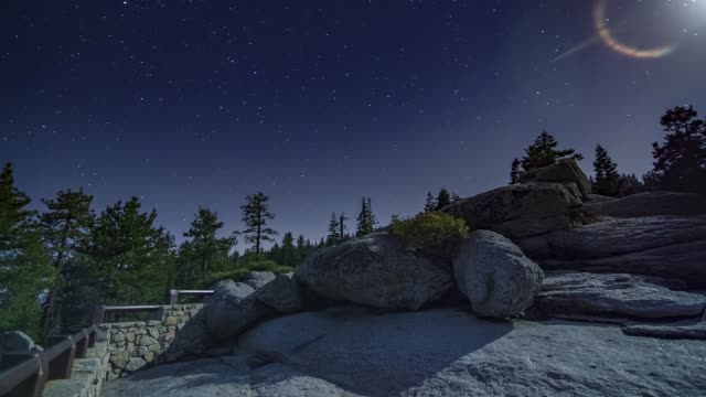 Glacier Point Full Moon Night Timelapse Yosemite National Park