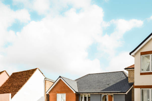 istock Top roof and blue sky 1049245150