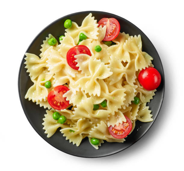 istock plate of pasta farfalle isolated on white 1049251986