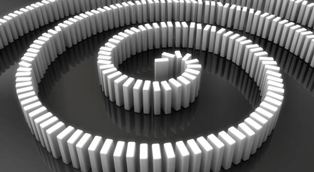 3d render domino effect stock photo