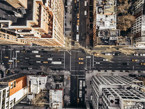 Aerial view of a street in Chelsea