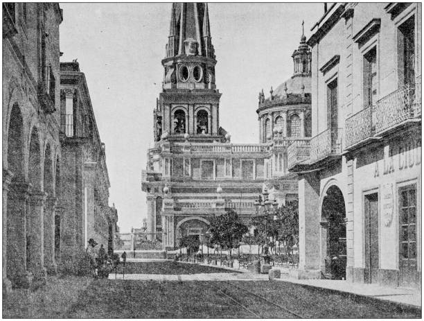 istock Antique photograph: Cathedral of Guadalajara, Mexico 1049258138