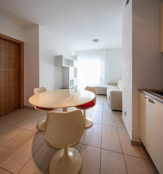 istock Open space with kitchen and living room 1049259576