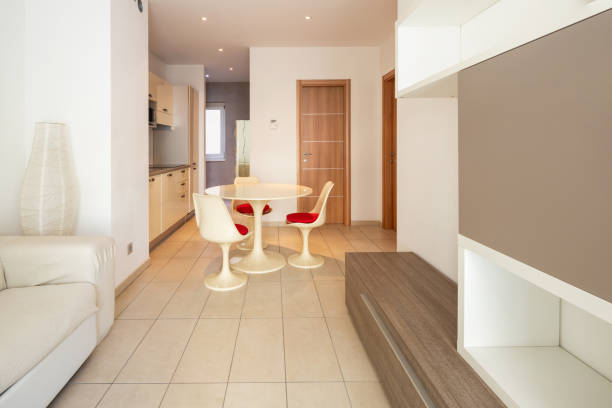 istock Open space with kitchen and living room 1049259626