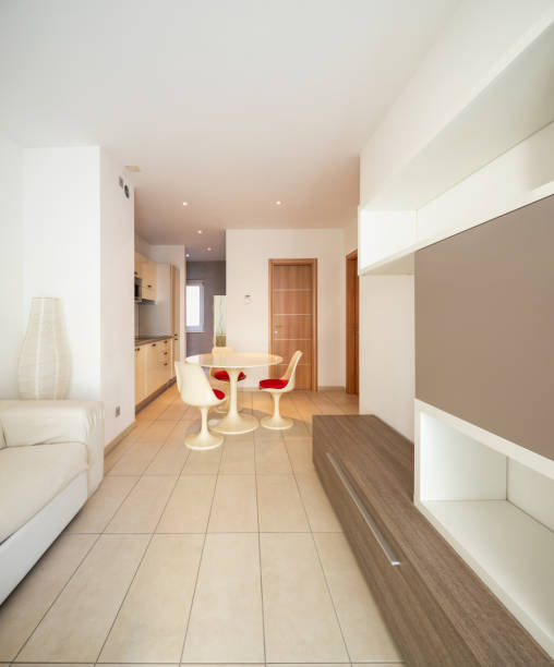 istock Open space with kitchen and living room 1049259644