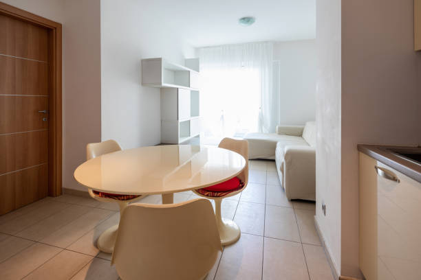 istock Open space with kitchen and living room 1049259680