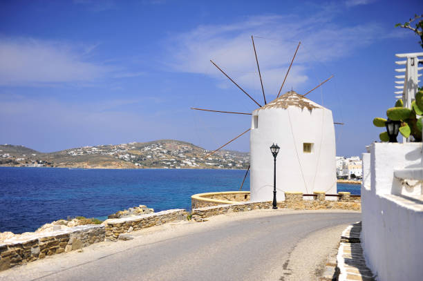istock Old traditional windwill at the hill, Paros island, Greece 1049266368
