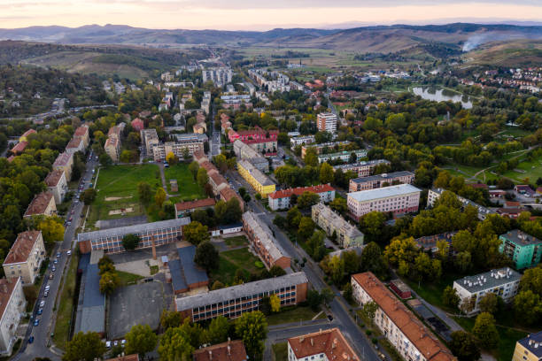 istock Flying over city area 1049267722