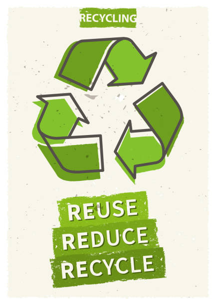 illustrazioni stock, clip art, cartoni animati e icone di tendenza di riutilizzare ridurre l'illustrazione vettoriale di riciclo - simbolo del riciclaggio illustrazioni