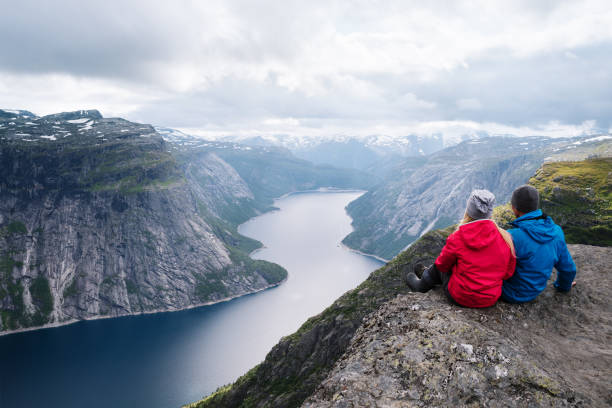 istock Trolltunga Hiking with view on Ringedalsvatnet lake, Norway 1049273520