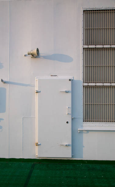 istock Fireproof door at the deck of a ship 1049277912