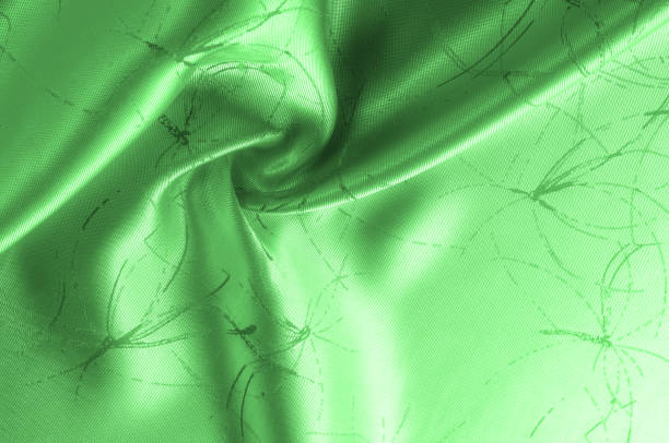 soft focus background texture, pattern. silk fabric is green with a pattern of lines. this green silk crepe de china is here to charge your fanasium! it is a subtle shine - 13427 imagens e fotografias de stock