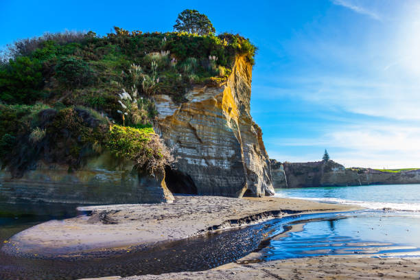 istock Sunrise on dangerous White rocks 1049292942