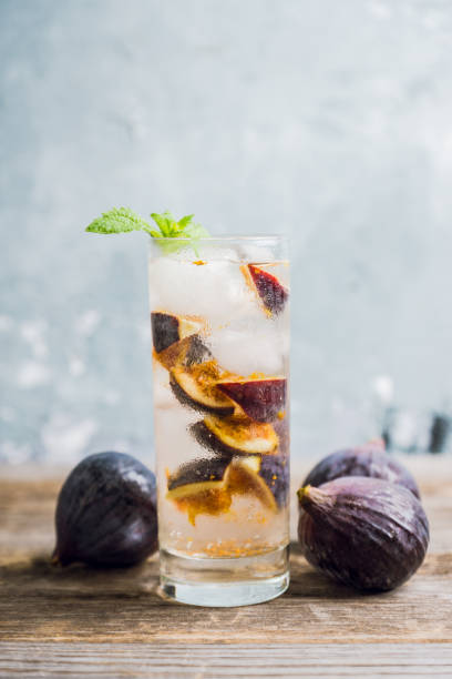 istock Figs mojito cocktail on the wooden background 1049295960