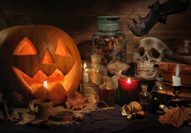 istock Halloween pumpkins still life close up 1049298822