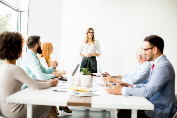 istock Group of people working in the modern office 1049299492
