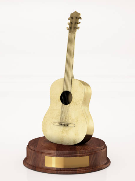 Golden classic guitar award with label