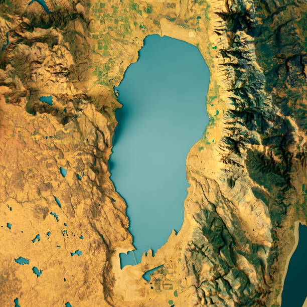 istock Goose Lake 3D Render Topographic Map Color 1049314416