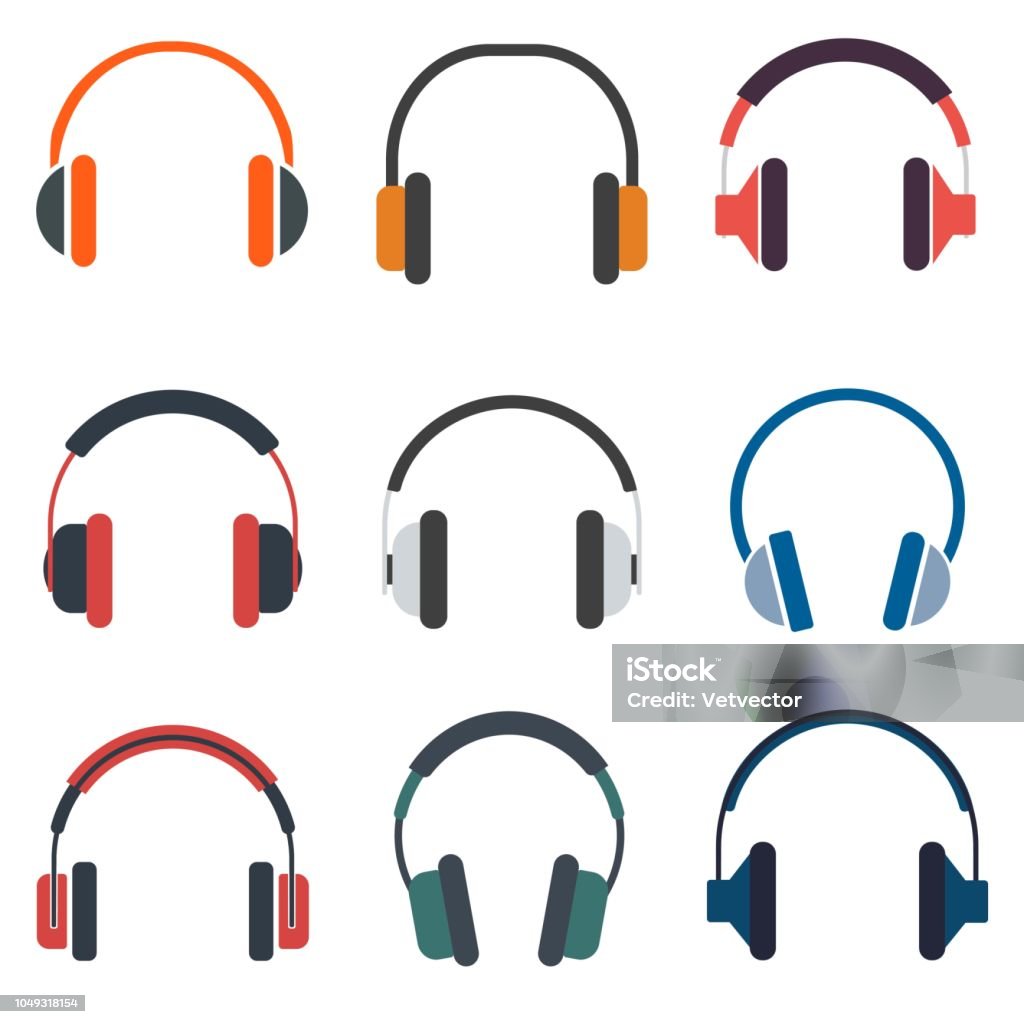 Headphones set of icon vector illustration Headphones stock vector