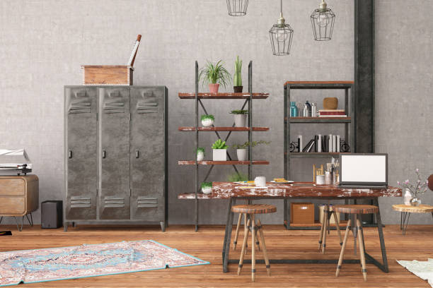 istock Cozy Office in an Industrial Interior 1049320724