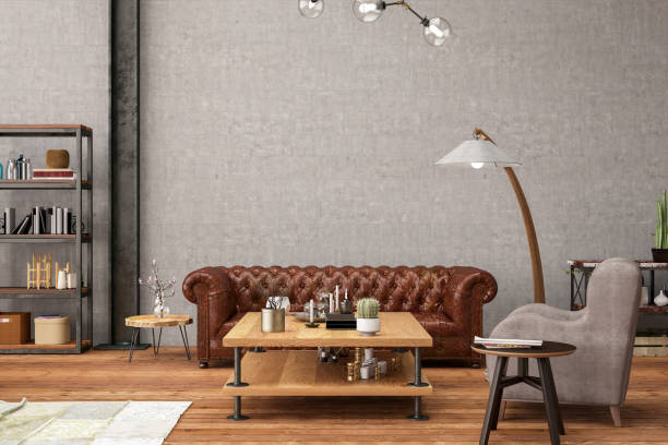 istock Industrial Style Loft Apartment Living Room 1049321584