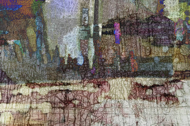 istock multiple exposure effect image of abstract painting 1049324424