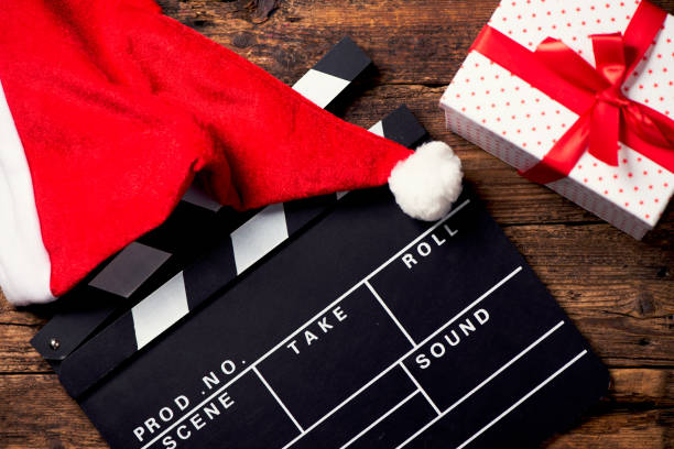 istock Christmas hat with film board cutout 1049334792
