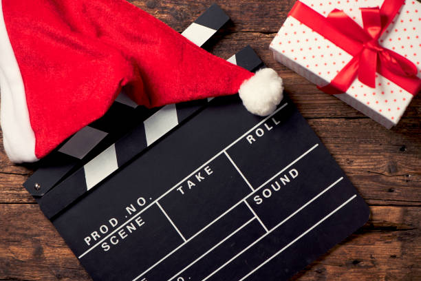 istock Christmas hat with film board cutout 1049334928