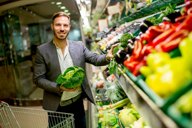 istock Man in supermarket 1049335102