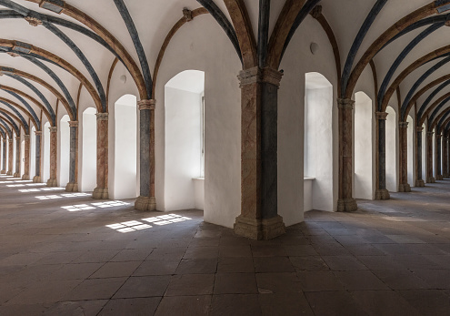 The hallway in convent Corvey in Hoexter, Germany .