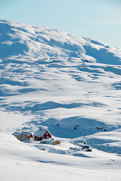 inuit village tiniteqilaaq - greenland inuit house arctic photos et images de collection