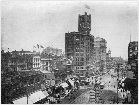 Antique photograph: Market Street, San Francisco, USA