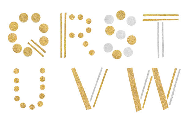 istock Glitter alphabet paper cut on white background 1049350850
