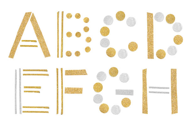 istock Glitter alphabet paper cut on white background 1049353272