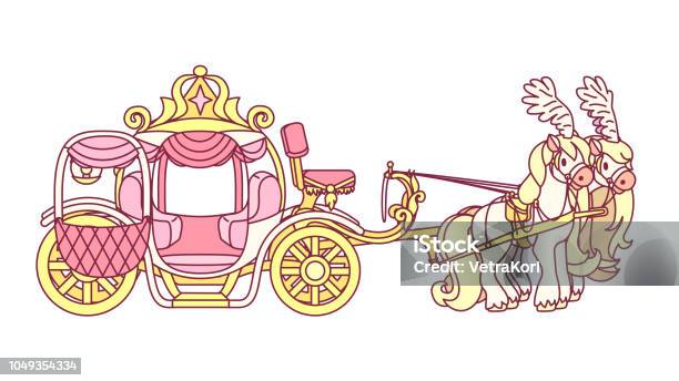 Vector Flat Cinderella Carriage Stock Illustration - Download Image Now - Cinderella, Chariot, Pumpkin