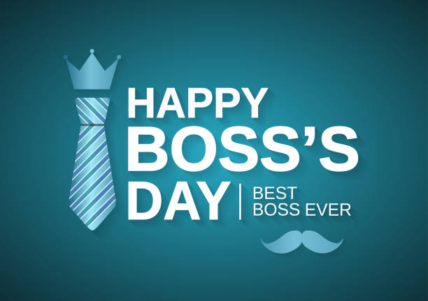 Happy Boss Day poster, background with tie. Best boss ever. Vector illustration. Happy Boss Day poster, background with tie. Best boss ever. Vector illustration. EPS10 boss-day stock illustrations