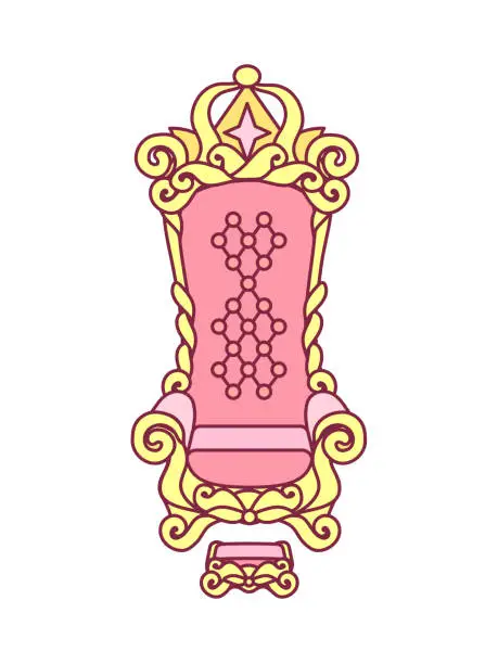 Vector illustration of vector queen, princess throne