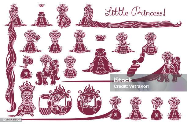 Vector Little Princess Collection Stock Illustration - Download Image Now - Cinderella, Beauty, Cartoon