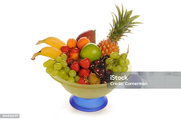 Mixed Fruit W Glass Bowl - zdjęcia stockowe i więcej obrazów Ananas - Ananas, Artykuły spożywcze, Bez ludzi