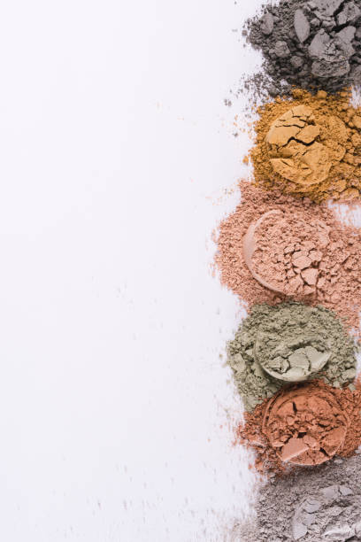 istock Set of different cosmetic clay mud powders on white background 1049355158