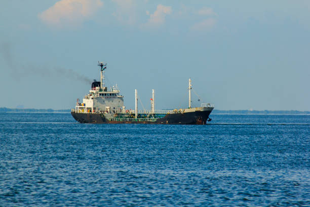 istock Large tanker anchored in the sea. 1049357972